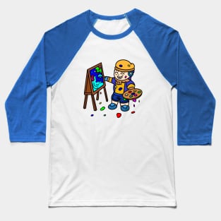 Cartoon kid painter Baseball T-Shirt